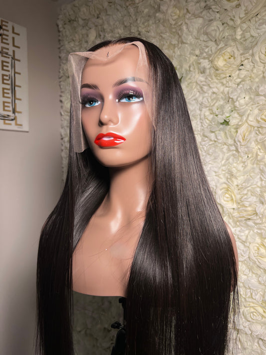 24” straight frontal wig